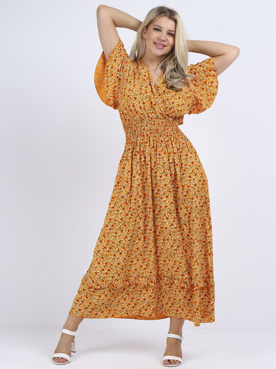 Apricot Ditsy Smock Maxi Dress