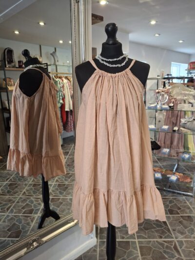 Halter Neck Dress  - Nude Blush