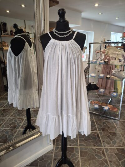 Halter Neck Dress  - White