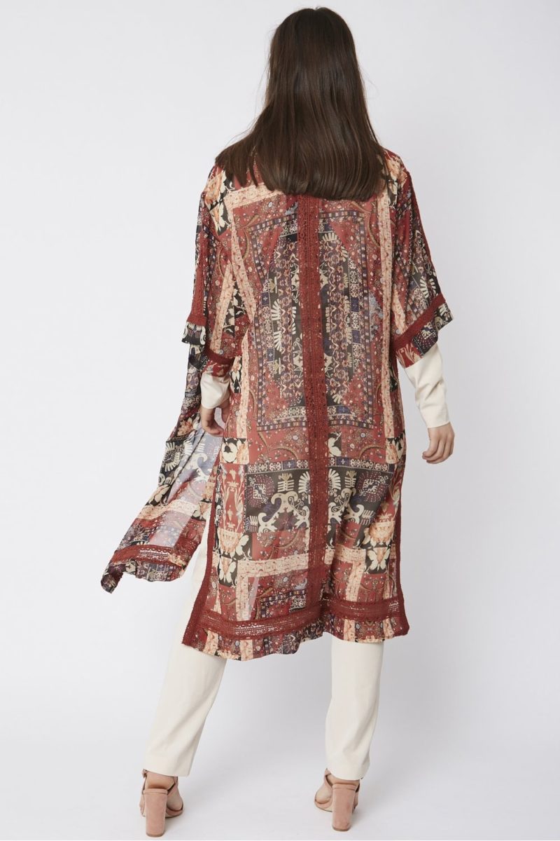 Silk Blend Ethnic Kimono - Image 2