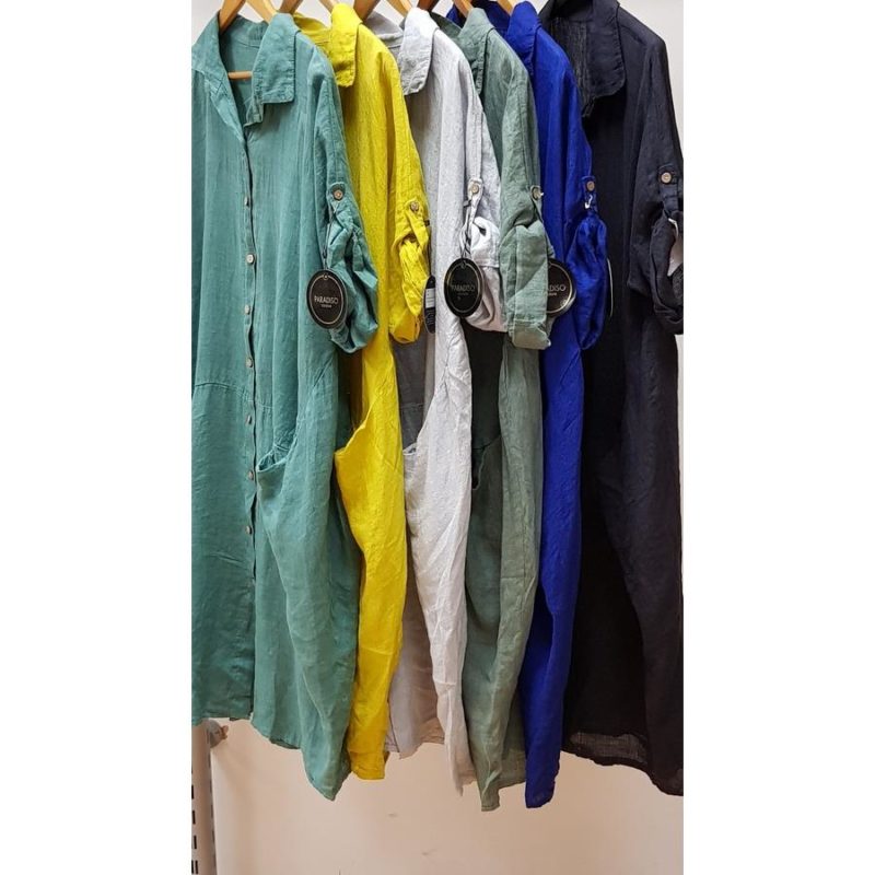 LONG MILITARY SHIRT DRESS WITH POCKETS - Image 2