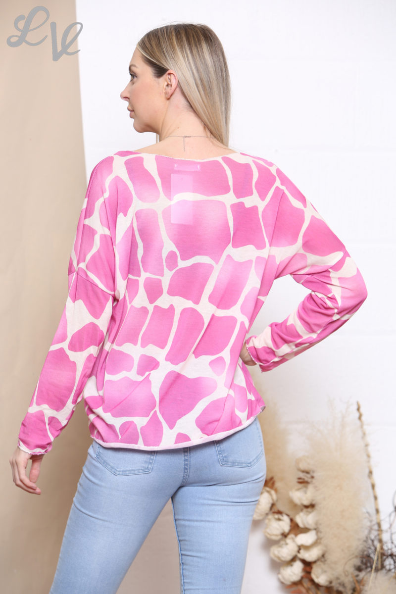 Giraffe Print Light Knit Top - Image 12
