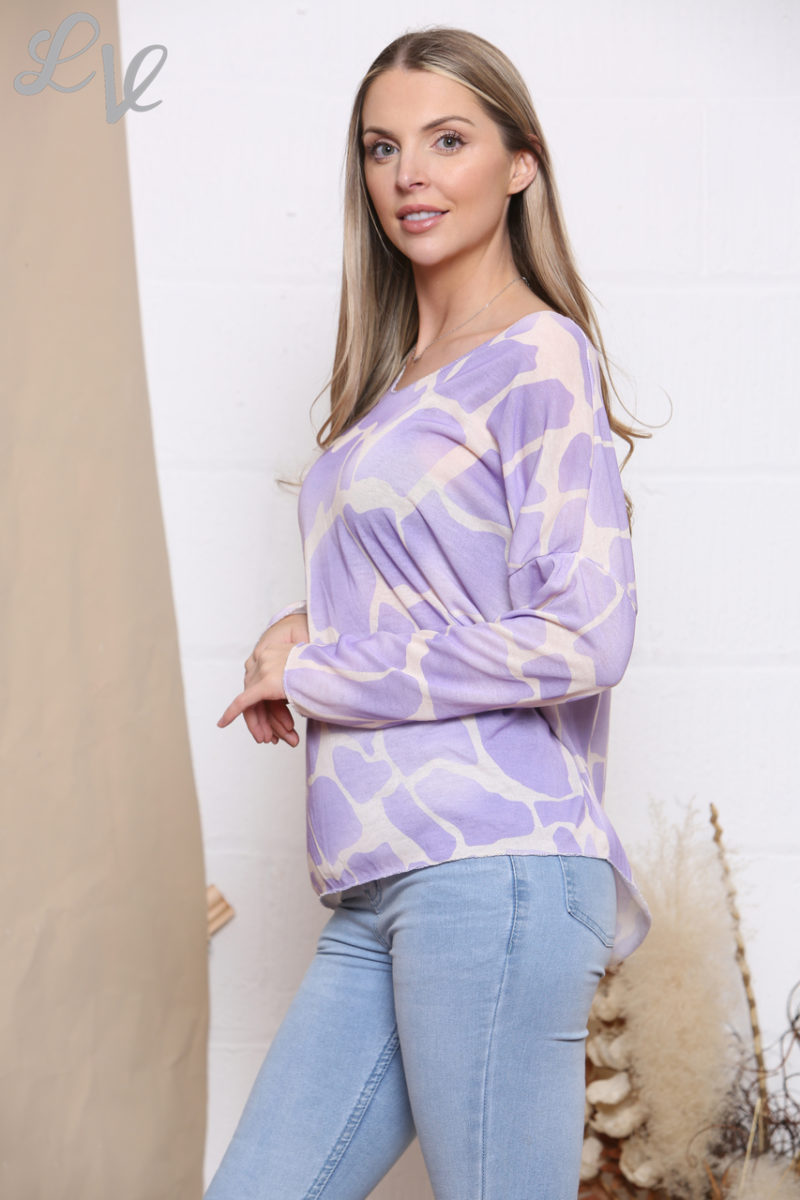 Giraffe Print Light Knit Top - Image 6
