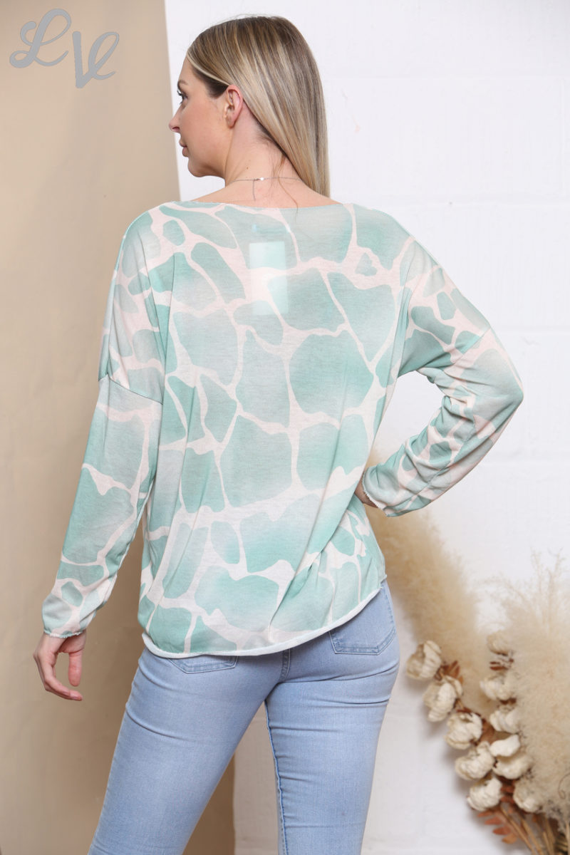 Giraffe Print Light Knit Top - Image 7