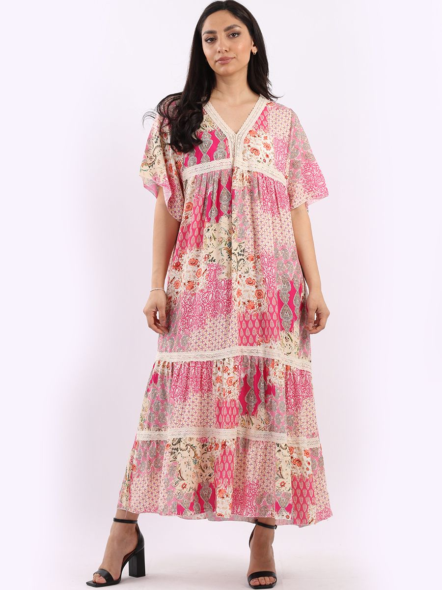 Lace maxi boho clearance dress
