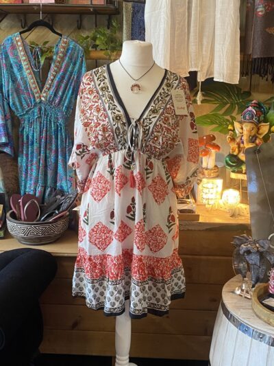 Indian Print Sequin Dress