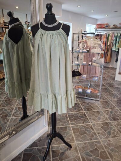 Halter Neck Dress  - Sage