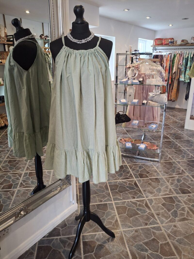 Halter Neck Dress  - Sage