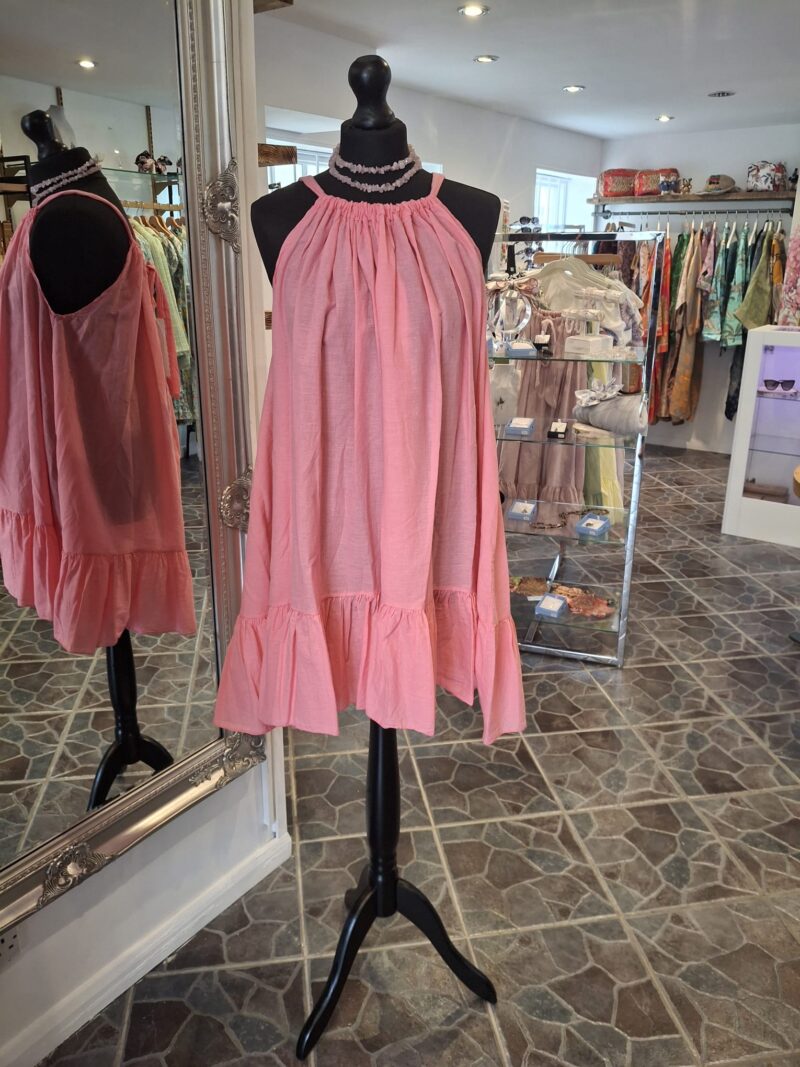 Halter Neck Dress  - Pink - Image 3
