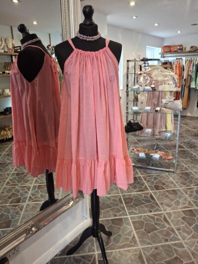Halter Neck Dress  - Pink
