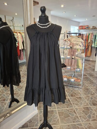 Halter Neck Dress  - Black